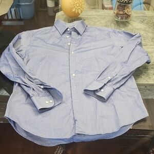 Armani Collezioni Luxury Men's Blue XL Button Up Dress Shirt